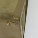 GUCCI Bamboo Hand Bag Suede Leather Green Gold 002 853 0260 Auth BA5474-16