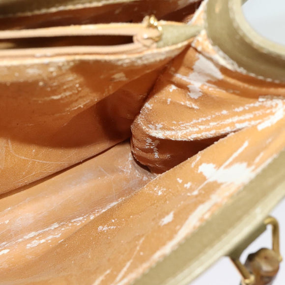 GUCCI Bamboo Hand Bag Suede Leather Green Gold 002 853 0260 Auth BA5474