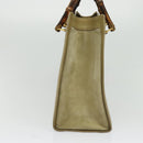 GUCCI Bamboo Hand Bag Suede Leather Green Gold 002 853 0260 Auth BA5474-4