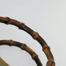 GUCCI Bamboo Hand Bag Suede Leather Green Gold 002 853 0260 Auth BA5474-8