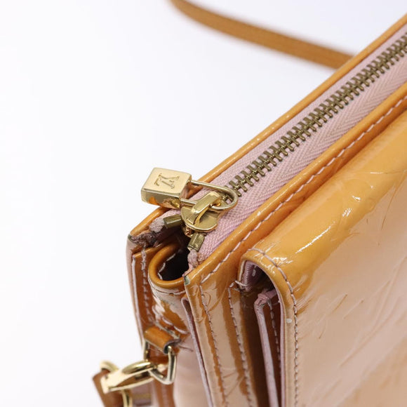 LOUIS VUITTON Vernis Motto Accessory Pouch Marshmallow Pink M91312 Auth BA5484