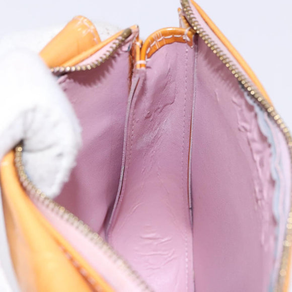 LOUIS VUITTON Vernis Motto Accessory Pouch Marshmallow Pink M91312 Auth BA5484