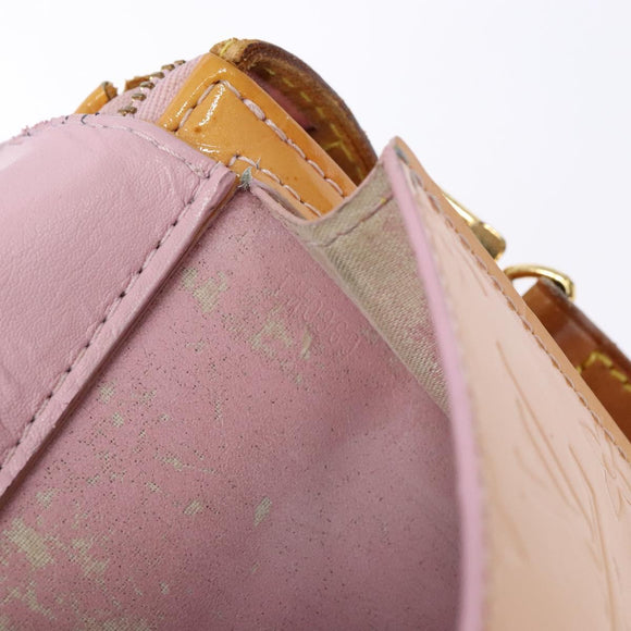 LOUIS VUITTON Vernis Motto Accessory Pouch Marshmallow Pink M91312 Auth BA5484