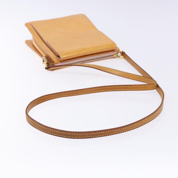 LOUIS VUITTON Vernis Motto Accessory Pouch Marshmallow Pink M91312 Auth BA5484