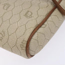 Christian Dior Honeycomb Canvas Shoulder Bag PVC Beige Gold Auth BA5486-12