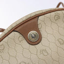 Christian Dior Honeycomb Canvas Shoulder Bag PVC Beige Gold Auth BA5486-14