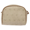 Christian Dior Honeycomb Canvas Shoulder Bag PVC Beige Gold Auth BA5486-3