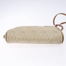 Christian Dior Honeycomb Canvas Shoulder Bag PVC Beige Gold Auth BA5486-9