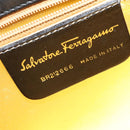 Salvatore Ferragamo Chain Shoulder Bag Leather Black Gold Auth BA5489-12