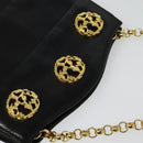 Salvatore Ferragamo Chain Shoulder Bag Leather Black Gold Auth BA5489-6