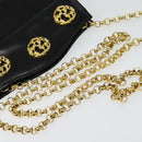 Salvatore Ferragamo Chain Shoulder Bag Leather Black Gold Auth BA5489-7