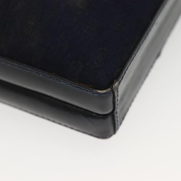 GUCCI Micro GG Canvas Shoulder Bag Vintage Navy Gold Auth BA5490