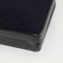 GUCCI Micro GG Canvas Shoulder Bag Vintage Navy Gold Auth BA5490-14