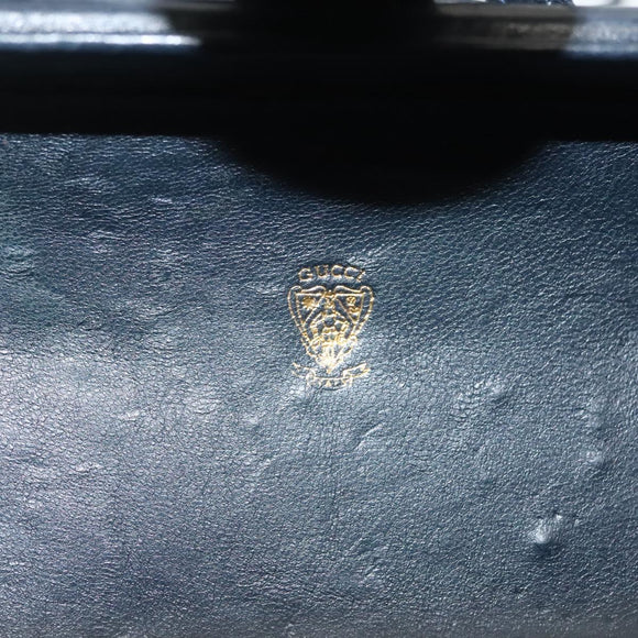 GUCCI Micro GG Canvas Shoulder Bag Vintage Navy Gold Auth BA5490