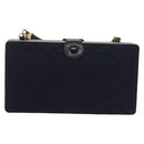 GUCCI Micro GG Canvas Shoulder Bag Vintage Navy Gold Auth BA5490-2