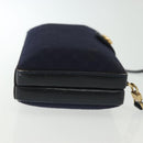GUCCI Micro GG Canvas Shoulder Bag Vintage Navy Gold Auth BA5490-3