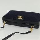 GUCCI Micro GG Canvas Shoulder Bag Vintage Navy Gold Auth BA5490-6