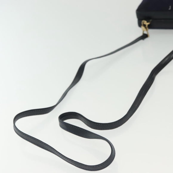 GUCCI Micro GG Canvas Shoulder Bag Vintage Navy Gold Auth BA5490