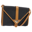 SAINT LAURENT Shoulder Bag PVC Leather Brown Gold Auth BA5492-1