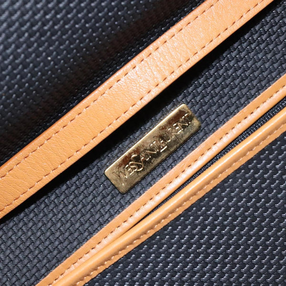 SAINT LAURENT Shoulder Bag PVC Leather Brown Gold Auth BA5492