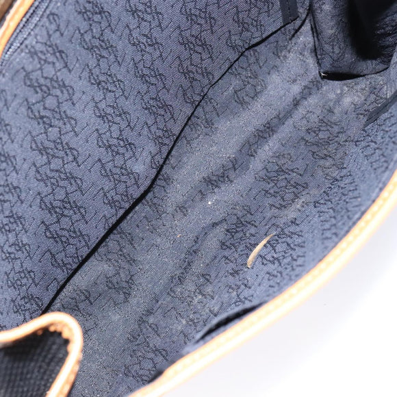 SAINT LAURENT Shoulder Bag PVC Leather Brown Gold Auth BA5492