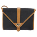 SAINT LAURENT Shoulder Bag PVC Leather Brown Gold Auth BA5492-13