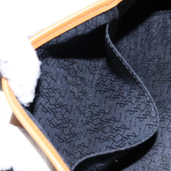 SAINT LAURENT Shoulder Bag PVC Leather Brown Gold Auth BA5492