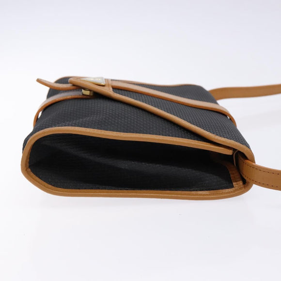 SAINT LAURENT Shoulder Bag PVC Leather Brown Gold Auth BA5492