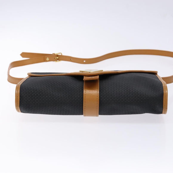 SAINT LAURENT Shoulder Bag PVC Leather Brown Gold Auth BA5492