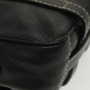 BALLY Shoulder Bag Leather Black Silver Auth BA5493-12