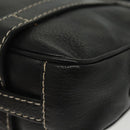 BALLY Shoulder Bag Leather Black Silver Auth BA5493-13