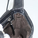 BALLY Shoulder Bag Leather Black Silver Auth BA5493-18