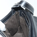 BALLY Shoulder Bag Leather Black Silver Auth BA5493-19