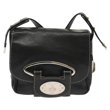 BALLY Shoulder Bag Leather Black Silver Auth BA5493 - 0