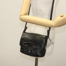 BALLY Shoulder Bag Leather Black Silver Auth BA5493-22