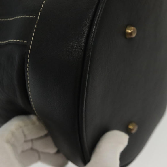 BALLY Shoulder Bag Leather Black Auth BA5494