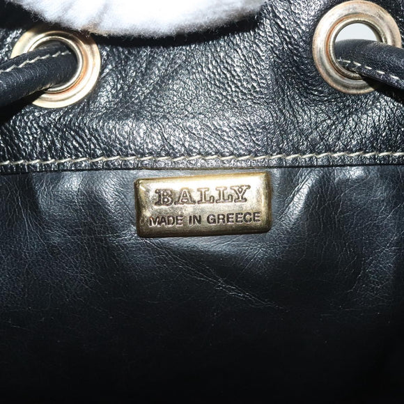 BALLY Shoulder Bag Leather Black Auth BA5494