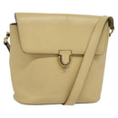 CELINE Shoulder Bag Leather Beige Gold Auth BA5496-1