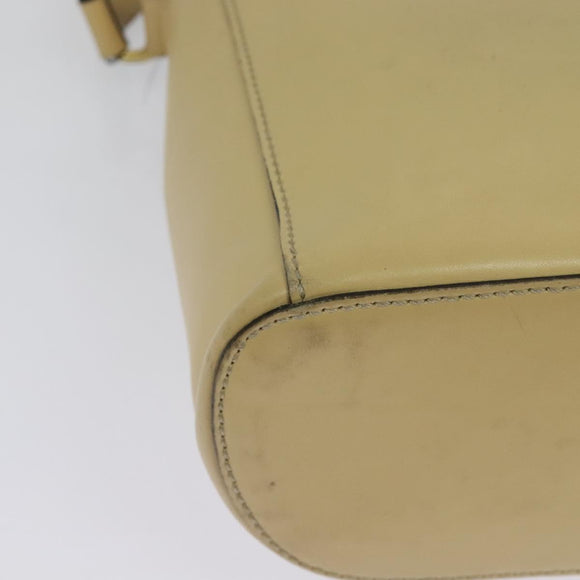 CELINE Shoulder Bag Leather Beige Gold Auth BA5496
