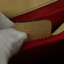 CELINE Shoulder Bag Leather Beige Gold Auth BA5496-12