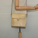 CELINE Shoulder Bag Leather Beige Gold Auth BA5496-22