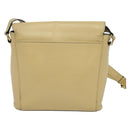 CELINE Shoulder Bag Leather Beige Gold Auth BA5496-2