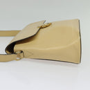 CELINE Shoulder Bag Leather Beige Gold Auth BA5496-3
