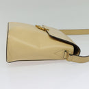 CELINE Shoulder Bag Leather Beige Gold Auth BA5496-4