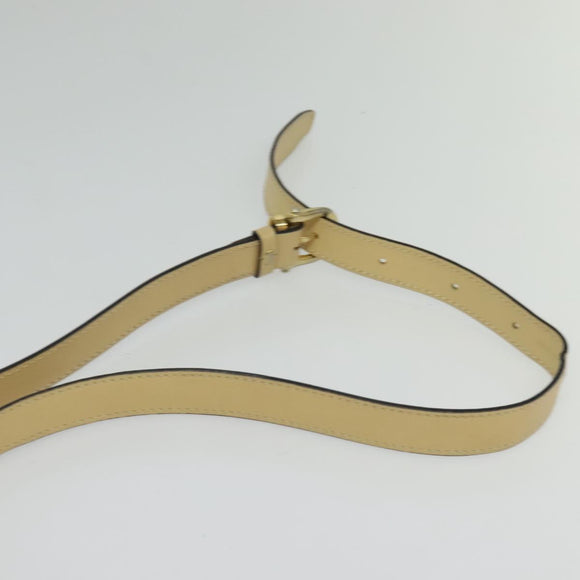 CELINE Shoulder Bag Leather Beige Gold Auth BA5496