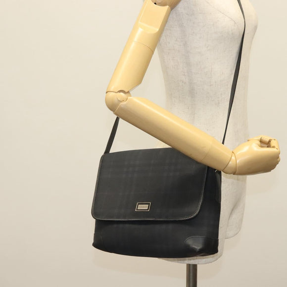 BURBERRY Nova Check Shoulder Bag PVC Navy Auth BA5497