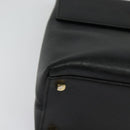 Salvatore Ferragamo Gancini Hand Bag Leather 2way Black Gold Auth BA5503-9