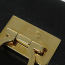 Salvatore Ferragamo Gancini Hand Bag Leather 2way Black Gold Auth BA5503-19