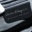 Salvatore Ferragamo Gancini Hand Bag Leather 2way Black Gold Auth BA5503-11