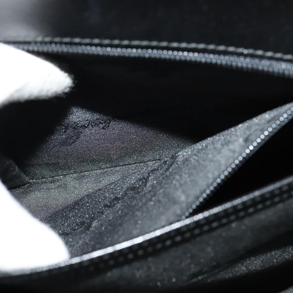 Salvatore Ferragamo Gancini Hand Bag Leather 2way Black Gold Auth BA5503